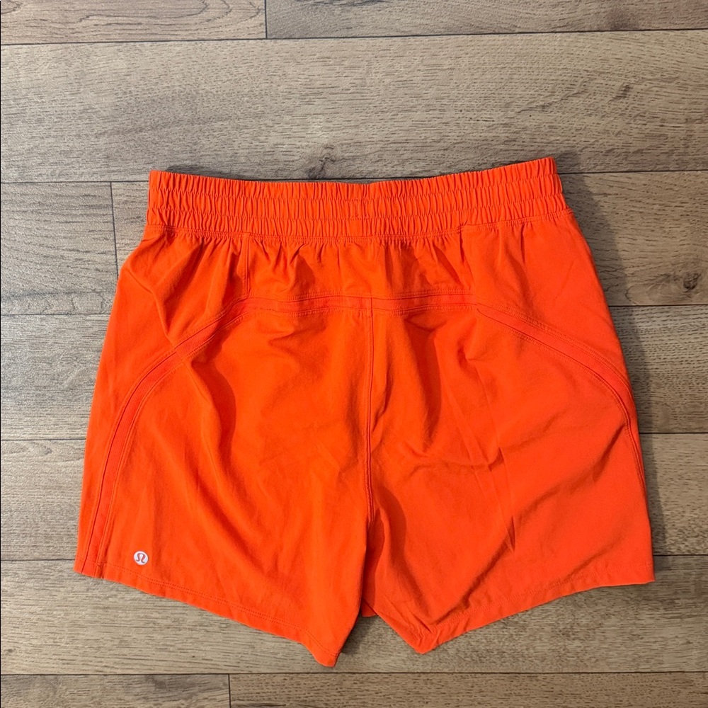 Lululemon Men’s Size Small Bright Orange Training Shorts Running Fitness Workout - Picture 4 of 11